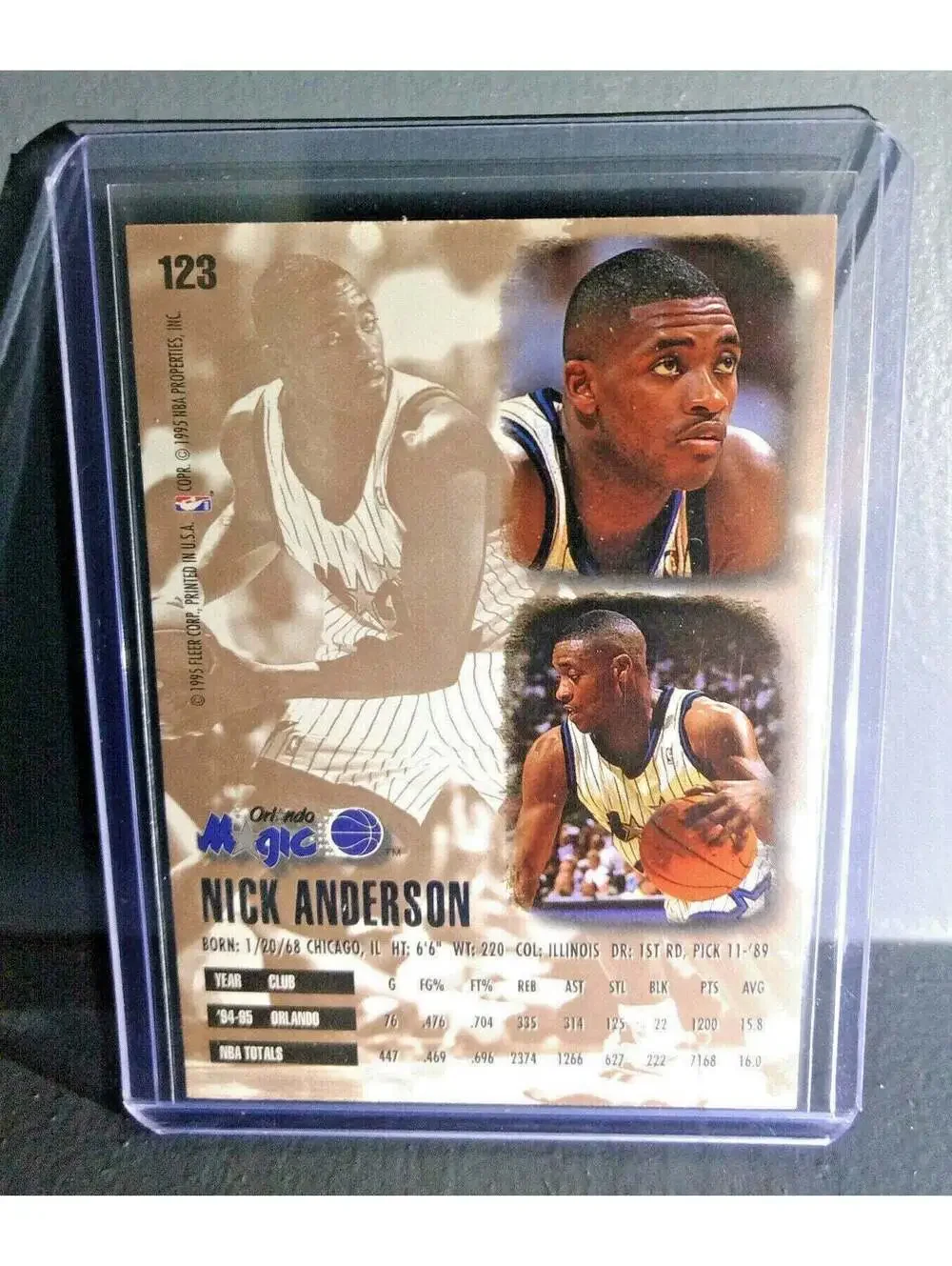 1995-96 Nick Anderson Fleer Ultra #123 Basketball Card